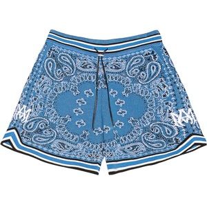 Amiri M.A. Bandana B-Ball Shorts Carolina Blue NEW